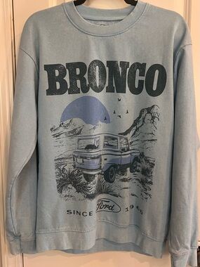 Ford Light Blue Pullover Sweatshirt with Logo